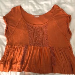 Free People Short Sleeve Beaded Top